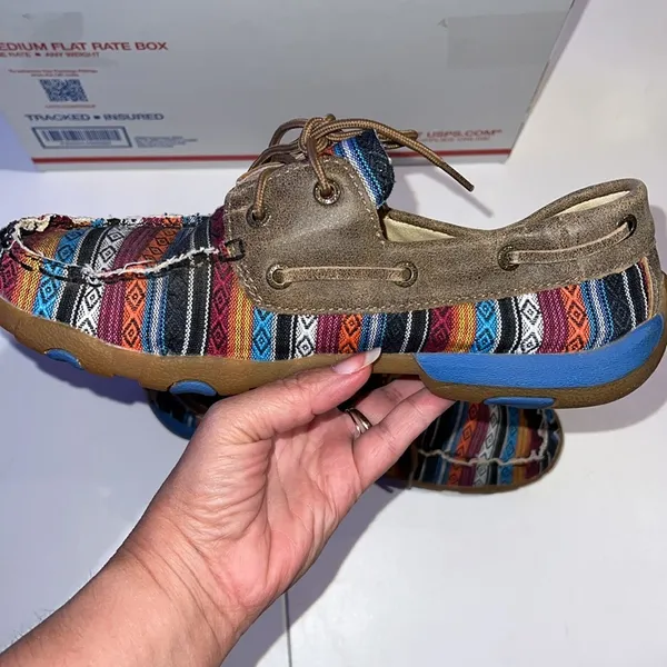 Twisted X Multicolor Patterned Boat Shoes 8.5
Sarape - Image 4
