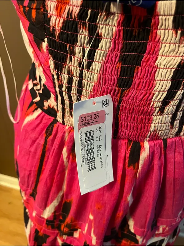 Hot Pink Halter Tiered Strapless Maxi Dress - Image 5