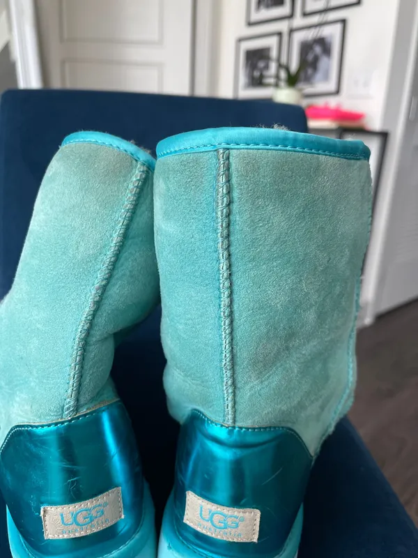 UGG Australia Blue Metallic Sheepskin Boots - Image 12