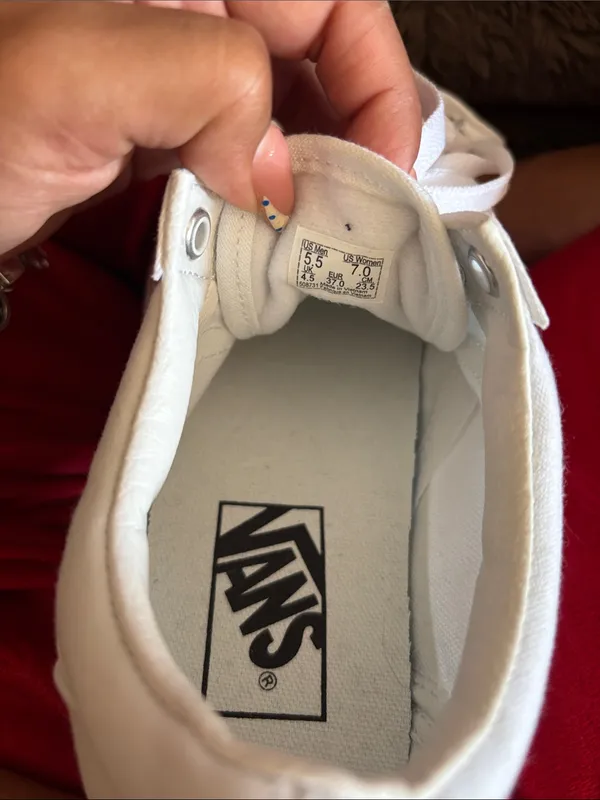 Vans‎ White Low-Top Canvas Sneakers - Image 5