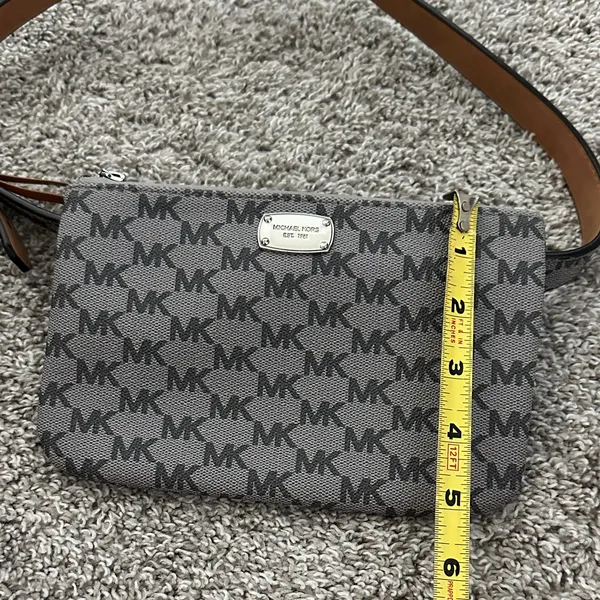 Michael Kors Gray MK Monogram Belt Bag - Image 3