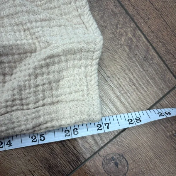 Magaschoni Organic Cotton Gauze Pants Womens S Beige Wide Leg Drawstring Coastal - Image 7