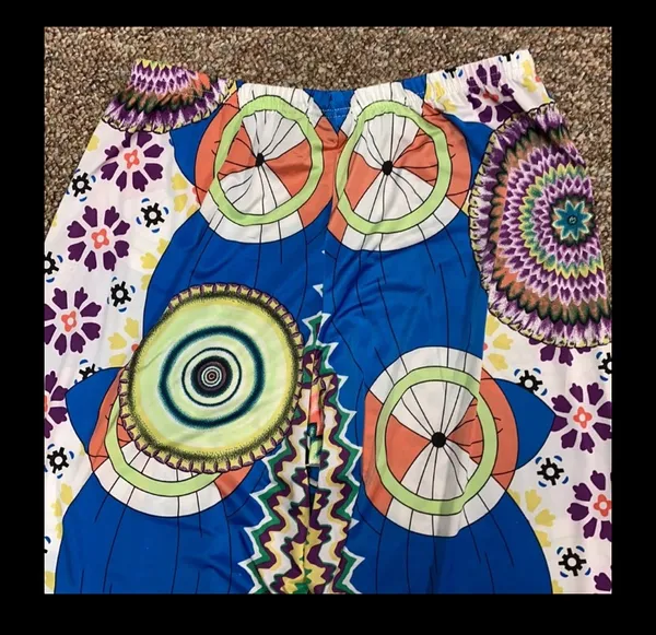 Sara Studio circular/flowers design high waste & wide leg pants - size Medium - Image 3