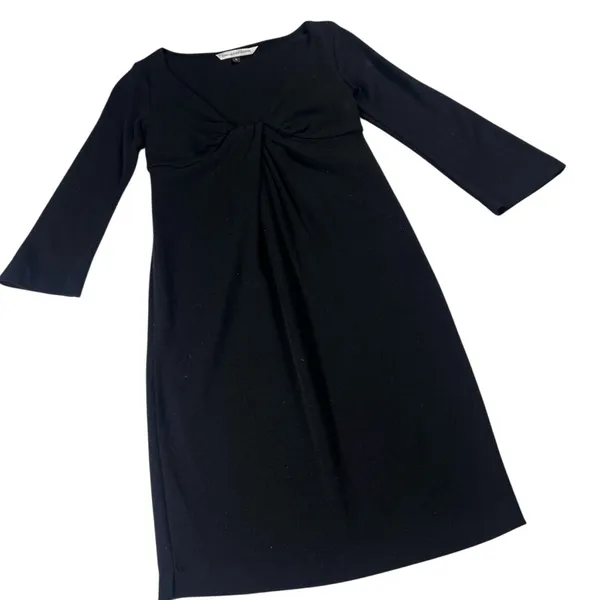 Diane Von Furstenberg Athena Black Wool Knee Length Dress Size 4 EUC - Image 4