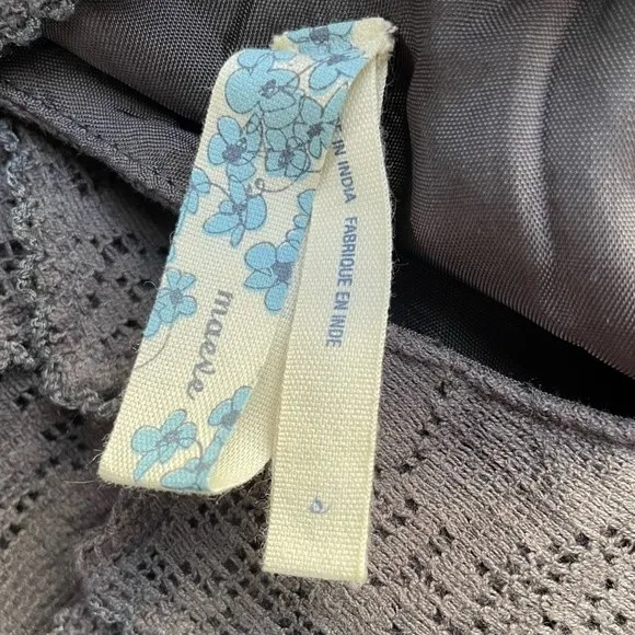 Anthropologie Maeve Dress Women's Size Small Y2K Gray Lace Ruffle Short Sundress - Image 13