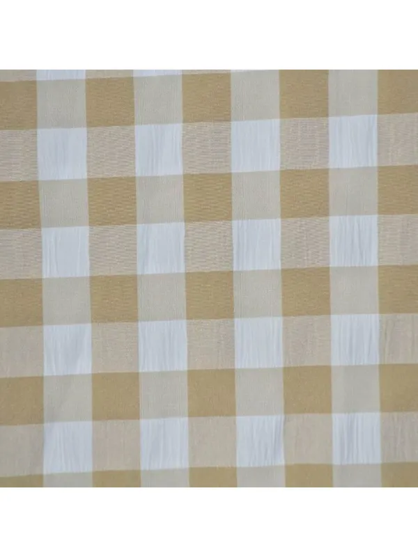 NWT Mud Pie Large Byerly Midi Dress Tan Gingham Plaid Smocked Cottagecore Ruffle - Image 8