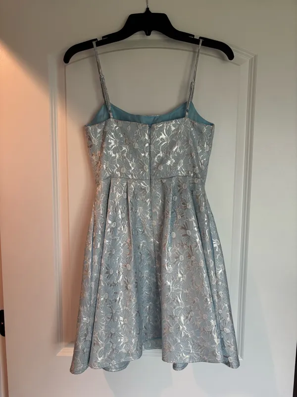 Next/Up Silver and Blue Homecoming Dress - Image 3