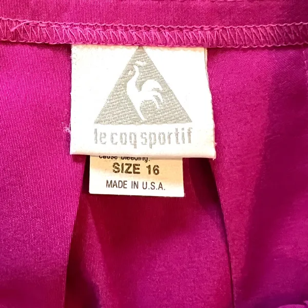 le coq sportif Womens Skirt Size 16 Pink Pleats Preppy Side Zip Colorful Comfort - Image 3