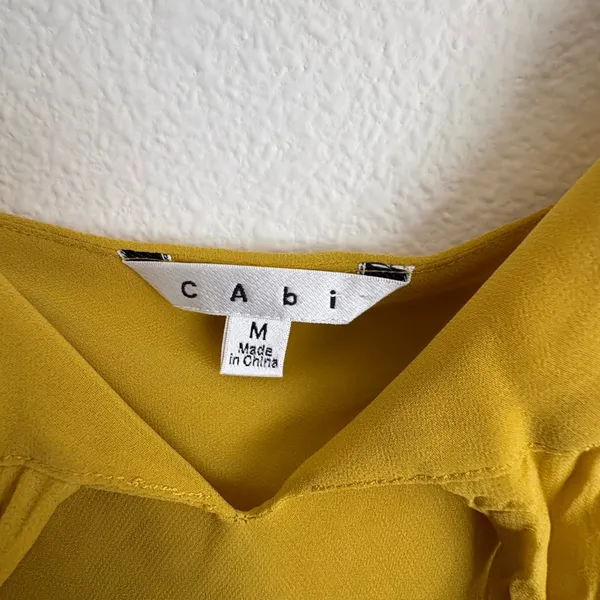 Cabi Mustard Yellow Double‎ Layer Chiffon Camisole Tie Front Tank Top M - Image 5