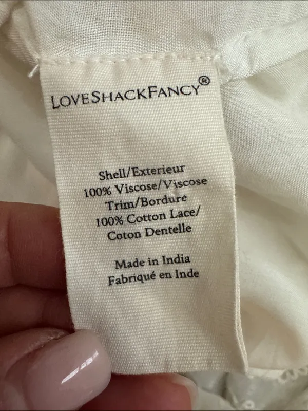 LOVESHACKFANCY Simonna Embroiled Ruffled Silk Mini Dress Size 6 - Image 14