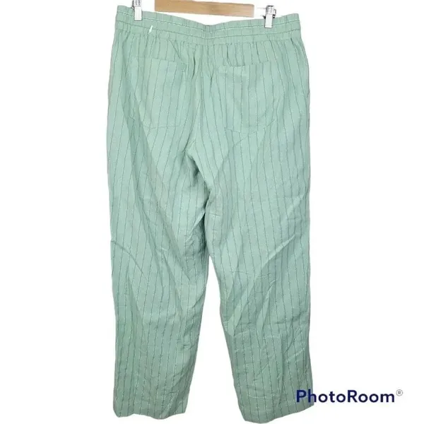 ✨Soft surroundings metallic striped linen blend elastic waist pants✨ - Image 6