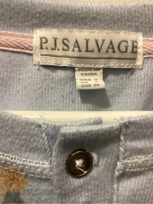 P.J. Salvage Light Blue Girls' Pajama Set with French Bulldog Motif - Image 3