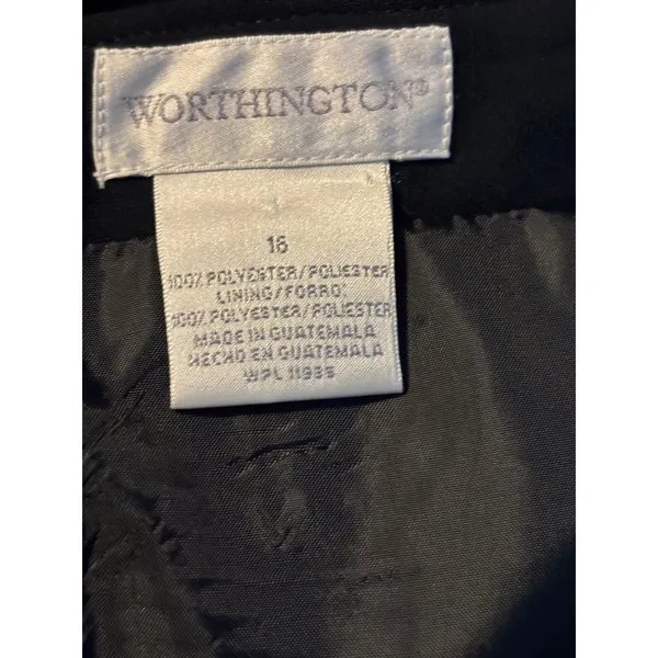 Worthington Black Maxi Pencil Skirt Size 16 Lined Back Vent Professional Classic - Image 7