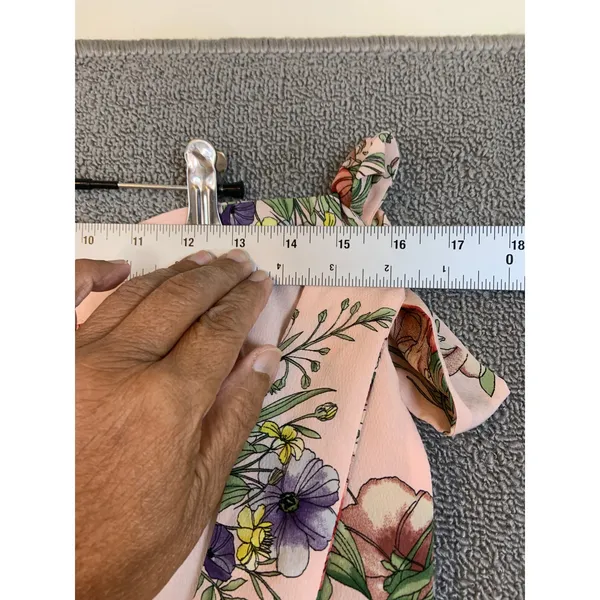 Topshop Floral NWT Maxi Skirt Womens 10 Pink NEW Tall Handkerchief HemTie Waist - Image 5