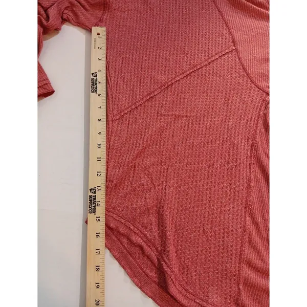 Free People Leo Henley Lg Oversized Long Sleeve Tunic Light Red Vintage... - Image 4