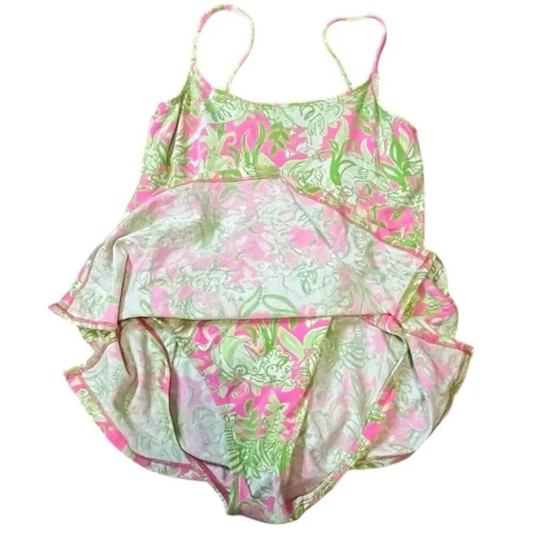 Lilly Pulitzer One-Piece Swimsuit Pink and Green Jungle themed– Size 8 - Image 6