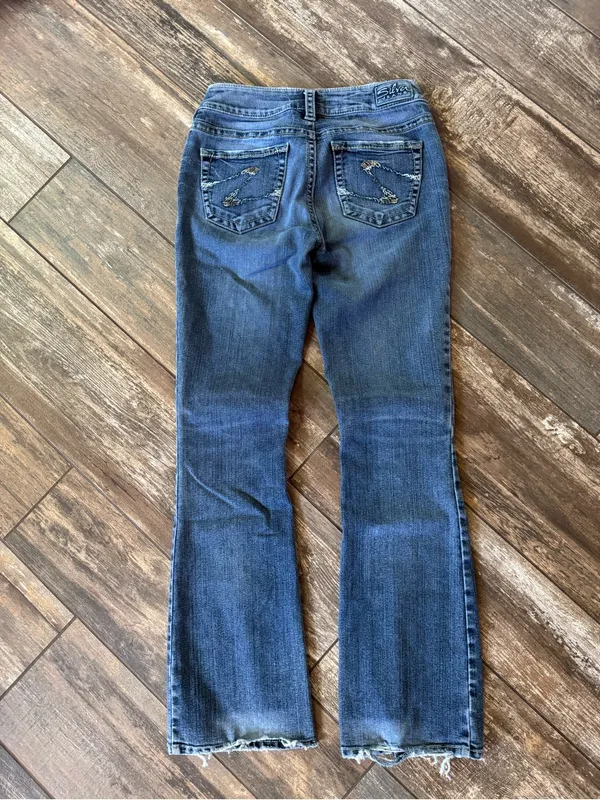 Distressed Suki Silver Jeans Medium Blue Bootcut Jeans size 27 - Image 16