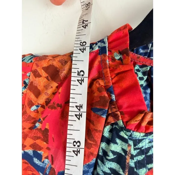 Ulla Johnson Ottilie Hypnotic Flamingo Cotton Midi Dress Puff Sleeve Coral Sz 0 - Image 7