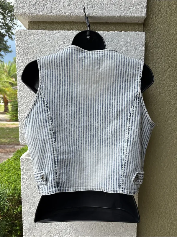 RE generation Celebrity Pink Distressed Denim Vest - Image 3