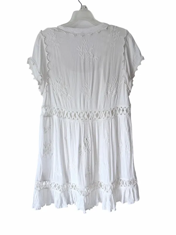 Free People Marissa White Embroidered Mini Dress size small Boho Festival - Image 4