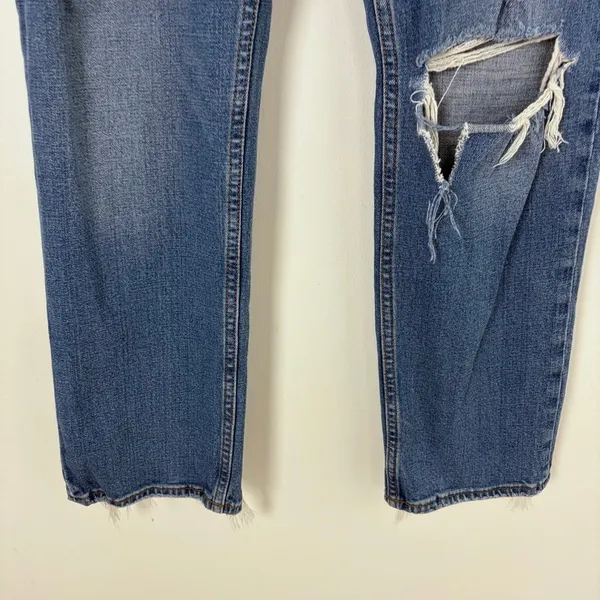 Abercrombie & Fitch The Ankle Straight Ultra High Rise Distressed Size 29/8 Long - Image 5