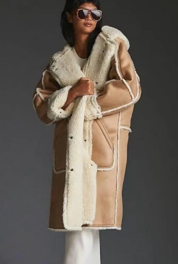 Pilcro Sherpa reversible coat Anthropologie - Image 4
