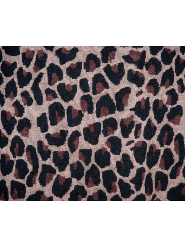 Cato Brown Leopard Animal Print Sweater Dress Size L Sexy Bodycon V-neck Stretch - Image 6