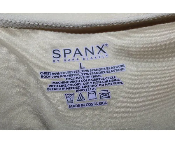 Women's Spanx Beige Cream Pull On Spaghetti Strap Tank Top Shapewear Size Large - Image 3