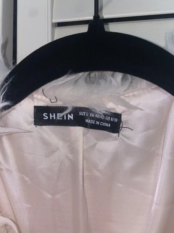 SheIn White Fur Coat - Image 5