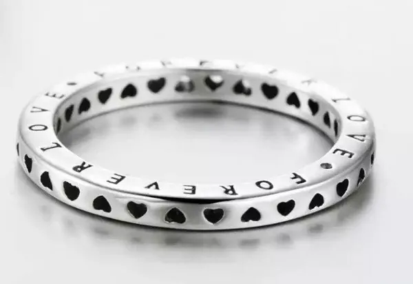 Sterling Silver SIZE 7 925  Hollow Hearts Stackable Ring - Image 3