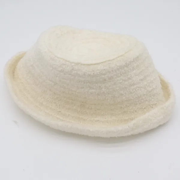 Betmar Hat Womens O/S Cloche Cream Fuzzy Textured Boucle Excellent - Image 2