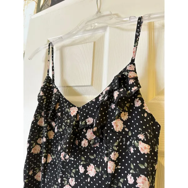NWT Commense Floral Midi Dress Ruffle Sweetheart Neckline Spaghetti Straps New!! - Image 4