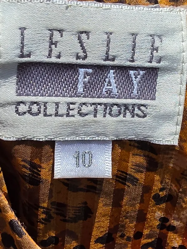 vintage 1980s Leslie Fay sheer animal-print midi dress 10 - Image 9