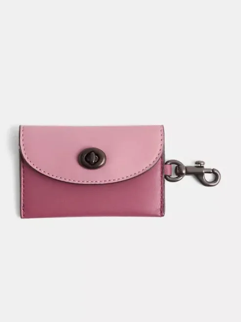 Coach Turnlock Leather Card Case Bag Charm in Colorblock - Image 2
