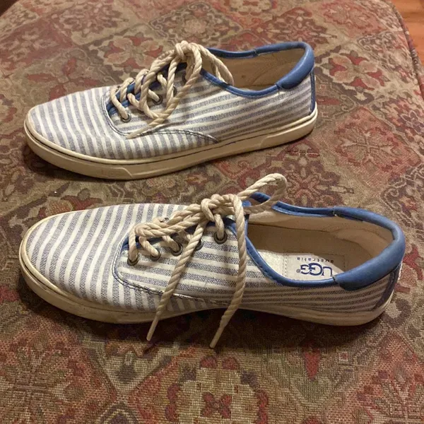 UGG Australia Shoes Womens 8 Eyan Stripe Casual Low Sneakers 1007570 Blue - Image 6