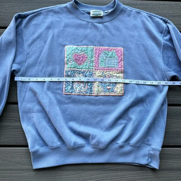 Separate Issue Vintage Granny Core Grandma Blue Crewneck Sweater Pullover Medium - Image 4