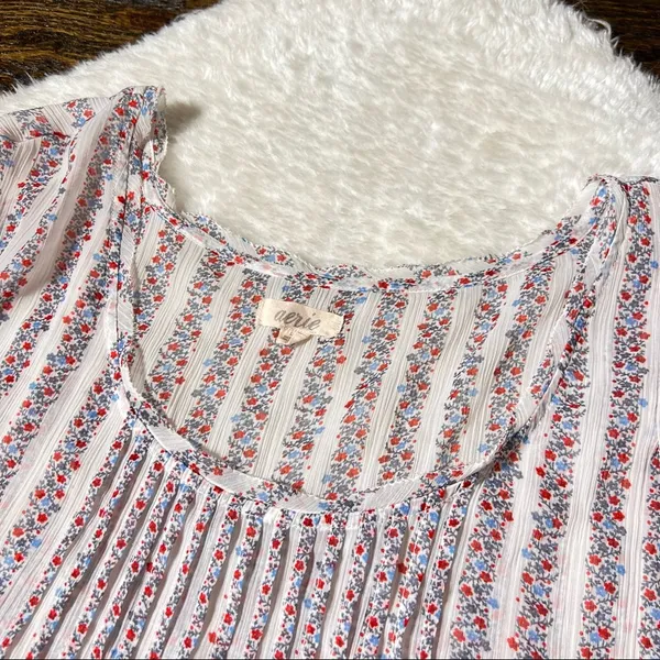 Aerie Floral Stripe Cap Sleeve Top - Image 7