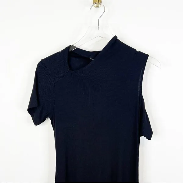 NWT LNA‎ Zuki Rib Knit Mini Dress Women's Size M Black Going Out - Image 5