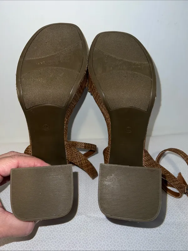 Marc Fisher Brown Woven Platform Block Heels - Image 5