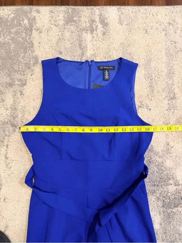INC International Concepts Cobalt Blue High-Low Sleeveless Dress with Tie Waist - Image 5