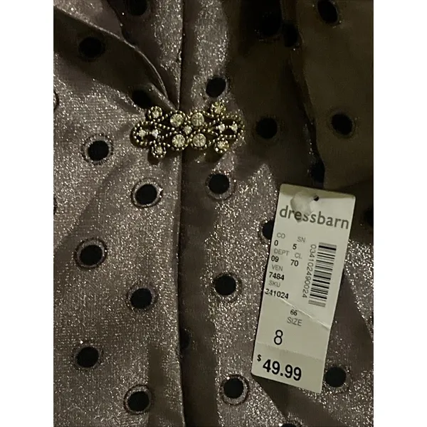 NEW Dress Barn Brown Metallic Bridal Mother Of Bride Jacket Blazer 8 - Image 3