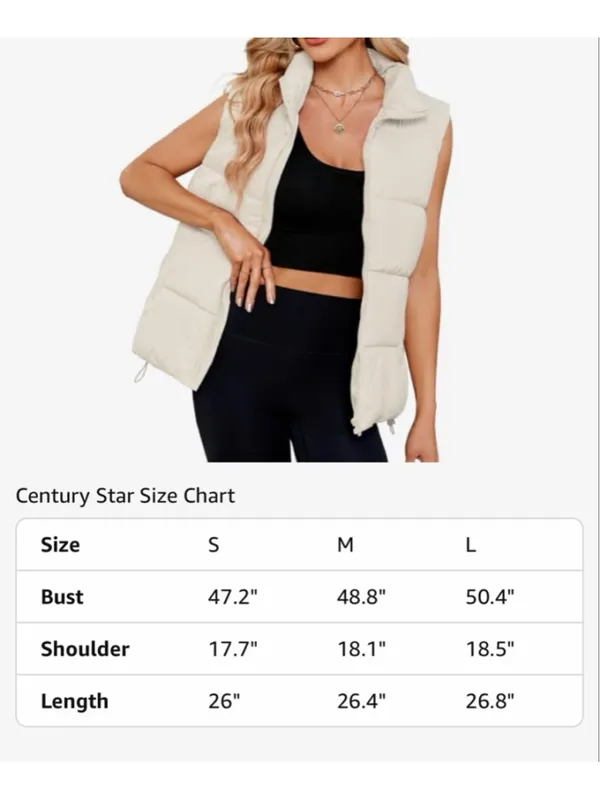 NEW Puffer Vest Outerwear Vests Puffy Oversized S - Image 3
