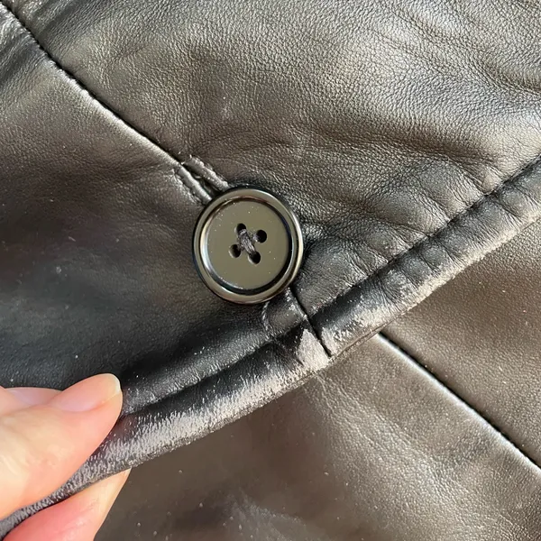 90s oversized genuine lambskin longline leather coat jacket black buttery - Image 8