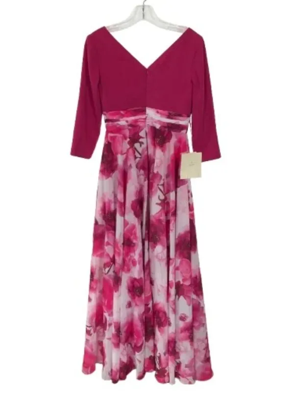 NWT Womens Size 4 LT LanTing Bride Fuchsia Pink Floral Applique Maxi Dress NEW - Image 7