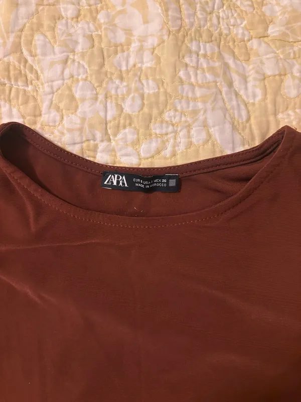 ZARA Brown Long Sleeve Top - Image 2
