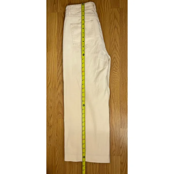 SheIn Light Cream Beige High Waisted Straight Leg Cotton Baggy Pants - Image 9