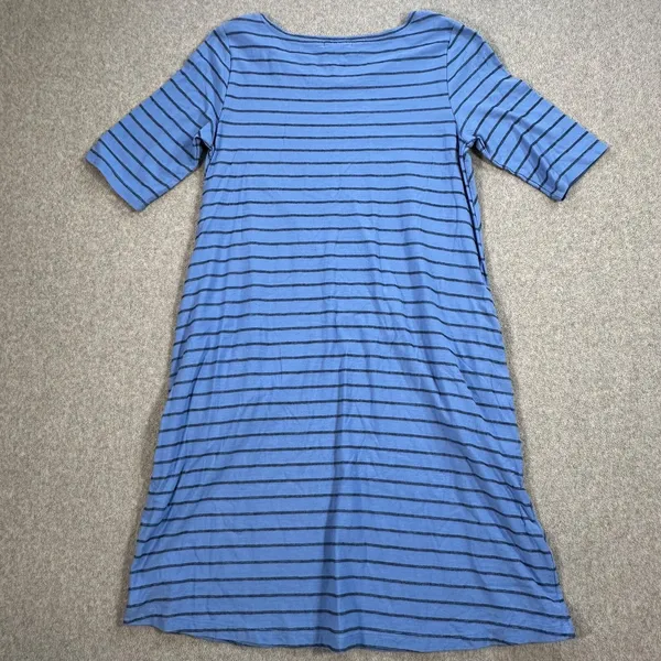 Habitat Blue Stripe Dress Size Small Short Sleeve Criss Cross Clothes To Live In - Image 8