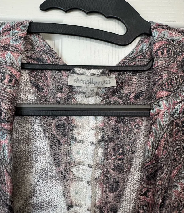 Charlotte Russe Cardigan Sweater Long Sleeve Boho Pattern Size Medium - Image 3
