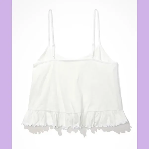 American Eagle NWT White Cropped Relaxed Cami - Image 5