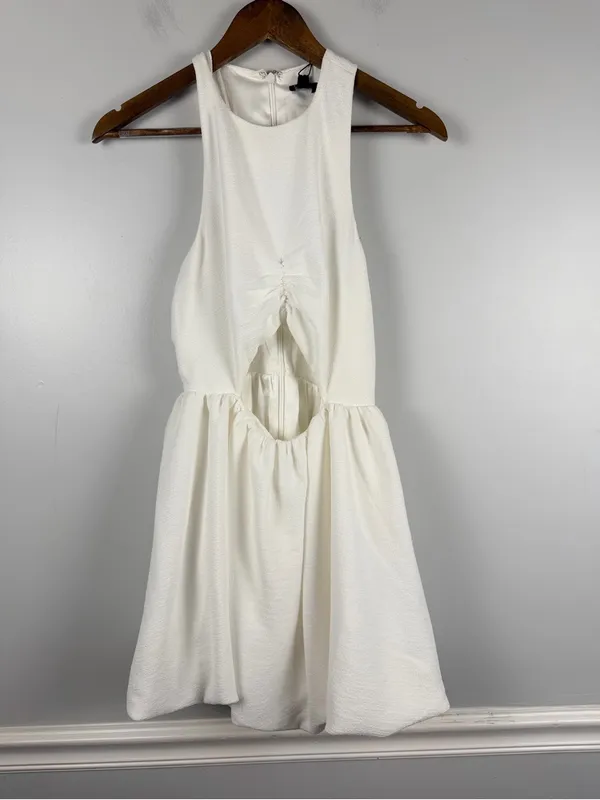 NEW NBD Armelle mini dress white bubble hem size XS - Image 3